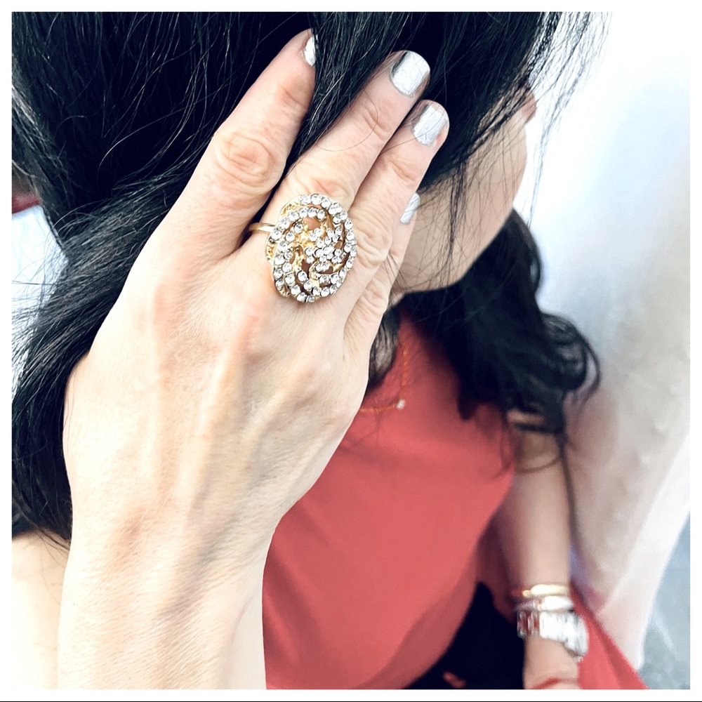 Beautiful pave aux diamonds fashionable ring - Picture 2 of 5